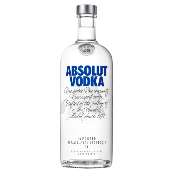 absolut blue vodka 1l, premium vodka brand, alcoholic beverages distribution