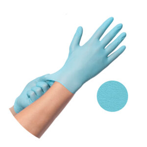 disposable medical blue nitrile gloves, disposable protective gloves, examination gloves, PPE, personal protective equipment, 93/42/EEC, EU 2016/425