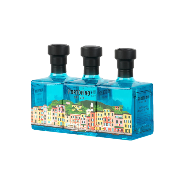 3 bottles of Italian Portofino Dry Gin 100 ml, Panorama