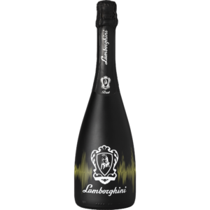 Bottle of Lamborghini Brut Vino Spumante DJ sparkling wine