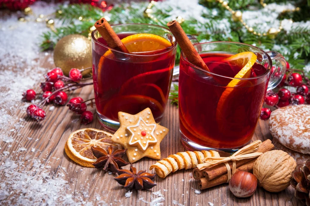 alcohol for Christmas drink with cinnamon