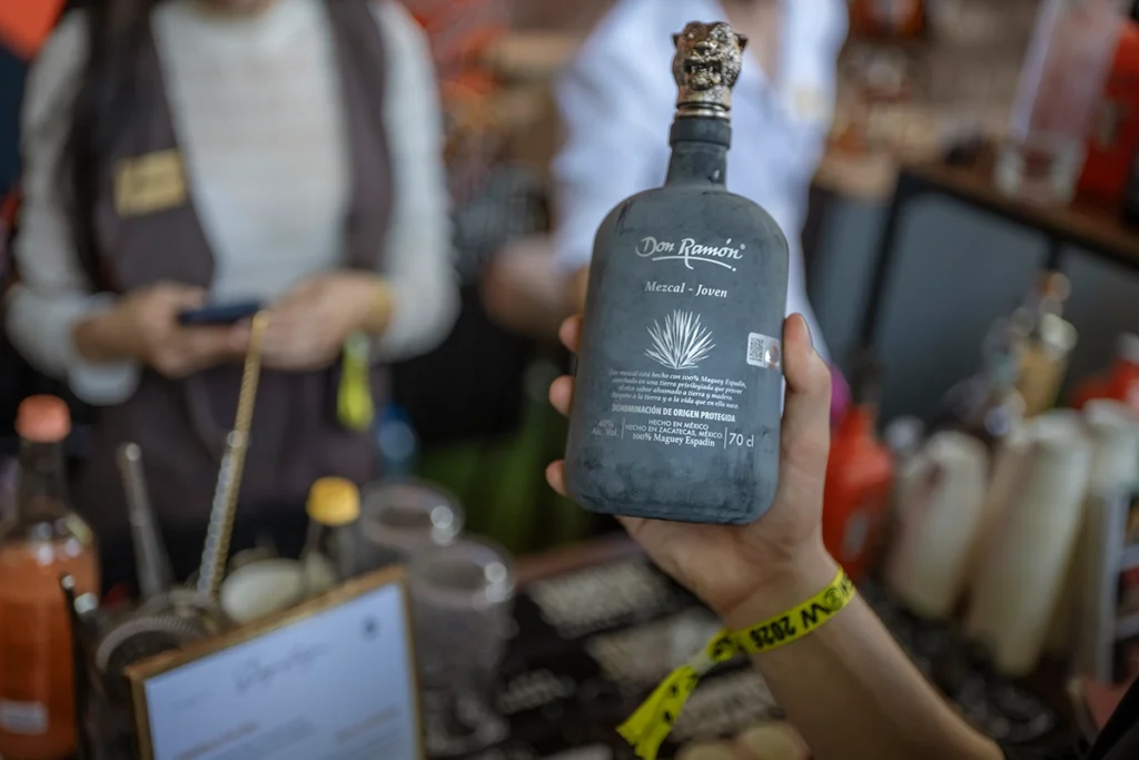 Casa Don Ramón Mezcal Joven bottle showcased at the Crimston Spirits stand during Better Bar Show 2026 in Krakow.