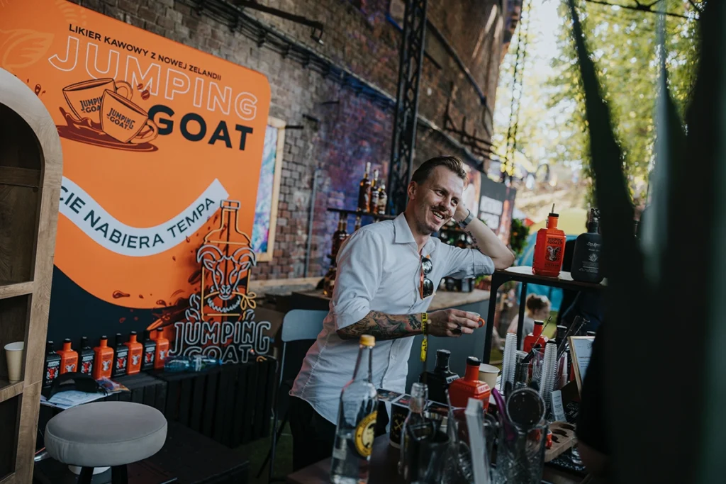 Crimston Spirits representatives interacting with visitors at the Jumping Goat and Casa Don Ramón stand during Better Bar Show 2026.